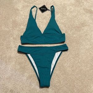 Green high waist swim suit, never worn.